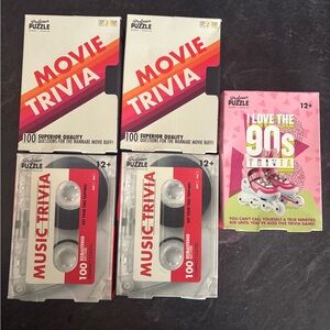 Movie, Music, 90s Trivia Card Game Sets New; Sealed